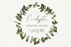 Eucalyptus wreath clipart. PNG. Hand drawn illustration Product Image 1