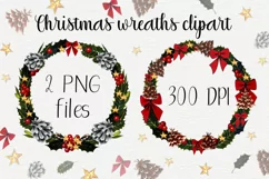 Christmas wreaths clipart. Sublimation designs Product Image 1