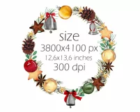 Watercolor christmas wreath clipart. Sublimation designs Product Image 4
