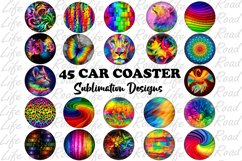 Rainbow Bundle Car Coaster, 45 Sublimation Designs, PNG Product Image 1