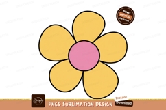 Yellow flower pink center petals simple Product Image 1