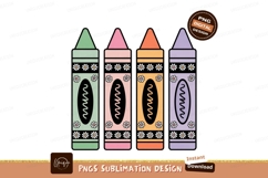 Colorful crayons with flower decorations pastel flowers Product Image 1