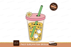 Yellow drink with flowers and ice straw Product Image 1
