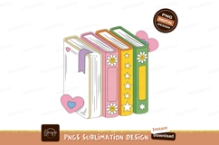 Colorful books with hearts and flowers stars Product Image 1