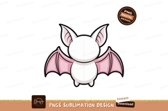 White bat pink wings cartoon Product Image 1