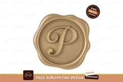 Golden letter seal with glitter emblem Product Image 1