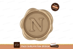 Golden wax seal with letter N image Product Image 1