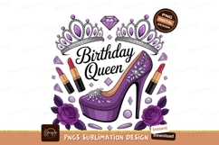 Purple high heel tiaras lipstick roses image Product Image 1