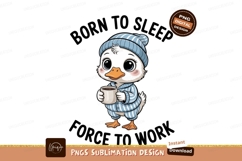 Cute duck wearing pajamas and hat holding coffee image Product Image 1