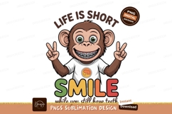 Cheerful monkey with braces and peace signs animal Product Image 1