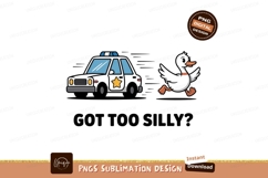 Police car chasing cartoon duck image Product Image 1