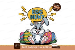 Happy bunny celebrates easter egg hunt eggs celebration Product Image 1