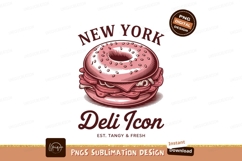 Pink bagel sandwich deli icon food Product Image 1