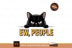 Grumpy black cat with text funny Product Image 1