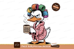 Grumpy duck with curlers and coffee robe Product Image 1