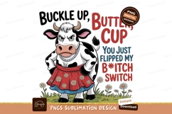 Angry cow wearing skirt and pearls flowers Product Image 1