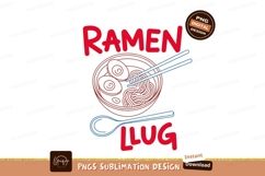 Red ramen bowl with chopsticks and spoon food asian Product Image 1