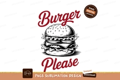 Burger Please Red Text food graphic Product Image 1