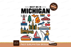 Michigan state icons colorful illustration image Product Image 1