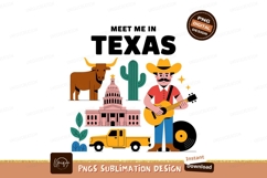 Cowboy playing guitar near capitol building and bull Product Image 1