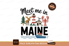 Moose lighthouse house seagull lobster boat image Product Image 1