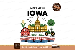 Iowa state capitol building farm tractor and bridge Product Image 1