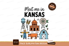 Farm icons building cow scarecrow wheat image Product Image 1