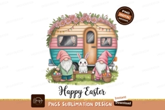 Gnome bunny caravan floral decoration easter Product Image 1
