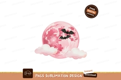 Pink moon bats clouds night Product Image 1