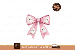 Pink bow with cute ghosts ribbon Product Image 1