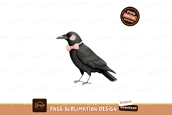 Black bird pink bow bowtie Product Image 1
