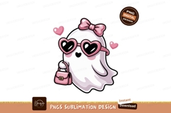Cute ghost with pink accessories heart Product Image 1