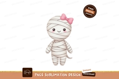 Cute mummy character with pink bow halloween cartoon Product Image 1