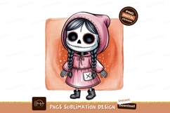 Skeleton girl pink hoodie braids image Product Image 1