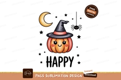 Cute pumpkin witch moon spider stars halloween Product Image 1