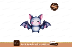 Cute blue bat with pink ears and wings animal flying Product Image 1