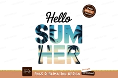 Summer beach palm trees ocean birds image Product Image 1