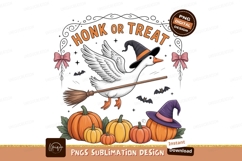 Goose flying broomstick pumpkins witches hat image Product Image 1
