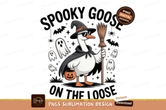 Goose witch with broom and pumpkin bucket cape sunglasses Product Image 1