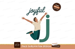 Man jumping with arms outstretched joyful Product Image 1