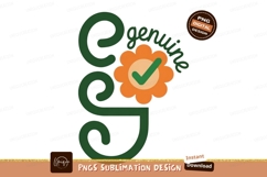 Green swirls orange flower check mark image Product Image 1