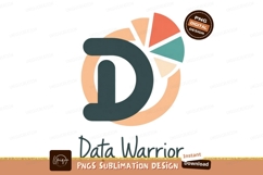 Dark Teal Orange Pie Chart Letter data warrior Product Image 1