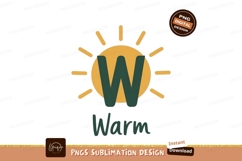 Yellow sun with green letter W and word warm image Product Image 1