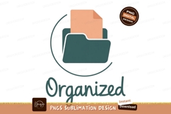 Teal folder with peach paper and curved line document Product Image 1