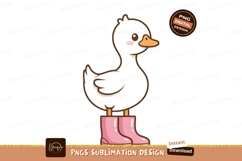 Cute duck wearing pink boots bird animal Product Image 1