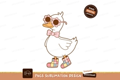 Cute duck wearing flower sunglasses and boots animal Product Image 1