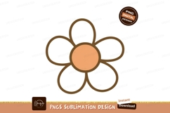 Simple white flower with orange center brown Product Image 1
