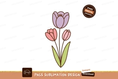 Purple pink tulips green leaves flowers Product Image 1