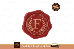Red wax seal with golden laurel wreath and letter F Product Image 1