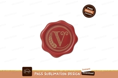Red wax seal golden monogram image Product Image 1